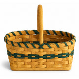 Cookie Basket wood-splint basket in Hunter Green, white background