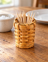 Toothpick wood-splint basket in Plain, lifestyle setting