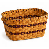 Large Laundry wood-splint basket in Burgundy, white background
