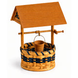 Wishing Well wood-splint basket in Navy, white background