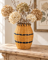 Vase wood-splint basket in Navy, lifestyle setting