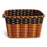 Extra Small Laundry wood-splint basket in Flag (red, blue, and plain weaving), white background