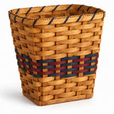 Small Waste wood-splint basket in Navy and Burgundy, white background