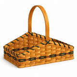 Medium Herb Basket wood-splint basket in Hunter and Burgundy, white background