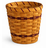 Small Flower Pot wood-splint basket in Burgundy, white background