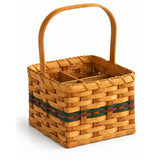 Wine Basket wood-splint basket in Hunter and Burgundy, white background