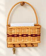 Key Holder wood-splint basket in Burgundy, lifestyle setting