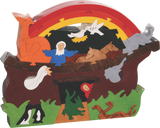 Troy Acres large Noah's Ark wooden scroll saw puzzle with rainbow and animal pieces
