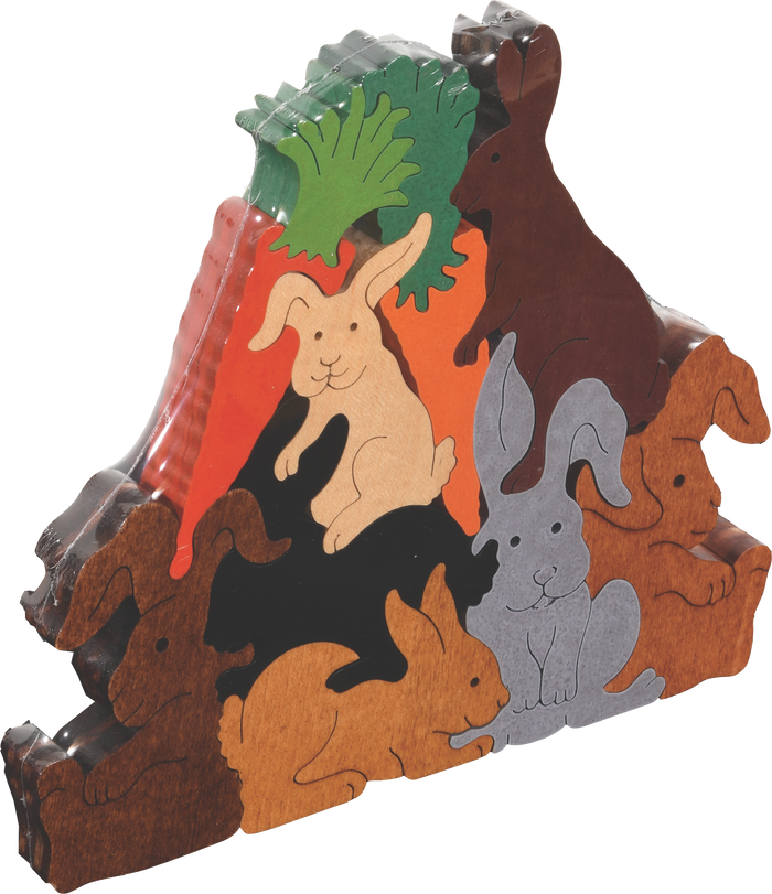 Troy Acres Pile of Bunnies wooden scroll saw puzzle, assembled supplier photograph