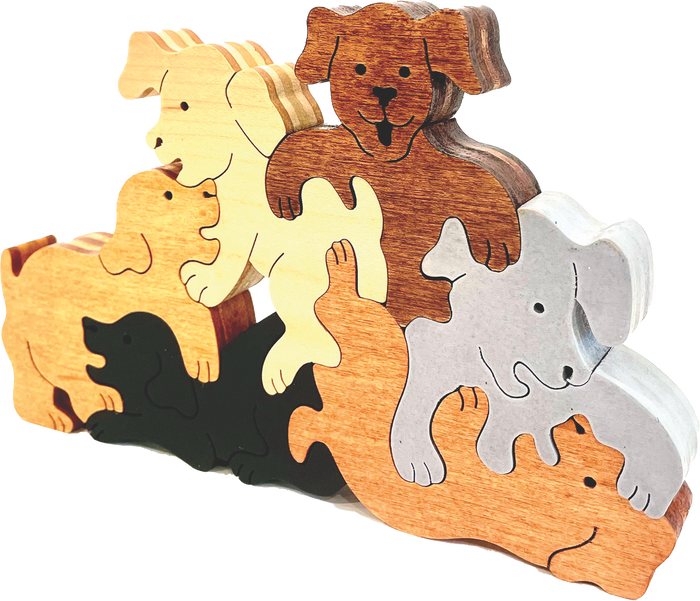 Troy Acres Pile of Pups wooden scroll saw puzzle, assembled supplier photograph