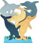 Troy Acres Dolphin on Waves wooden scroll saw puzzle, assembled supplier photograph