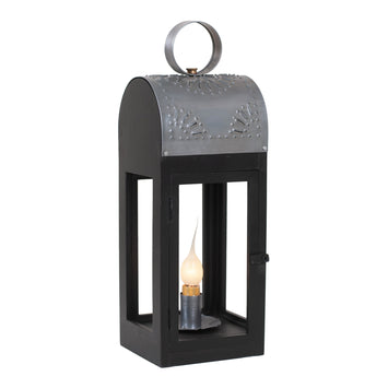 Accent LightingLakeview Wooden Electric Lantern — Black & Antique TinAccent LightingBase: E12Saving Shepherd