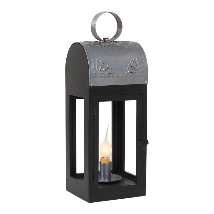 Accent LightingLakeview Wooden Electric Lantern — Black & Antique TinAccent LightingBase: E12Saving Shepherd
