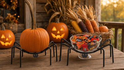 AccentWROUGHT IRON SPIDER - Halloween Pumpkin Fall Mum & Candy Dish HolderAmish Blacksmithcountry accentsSaving Shepherd