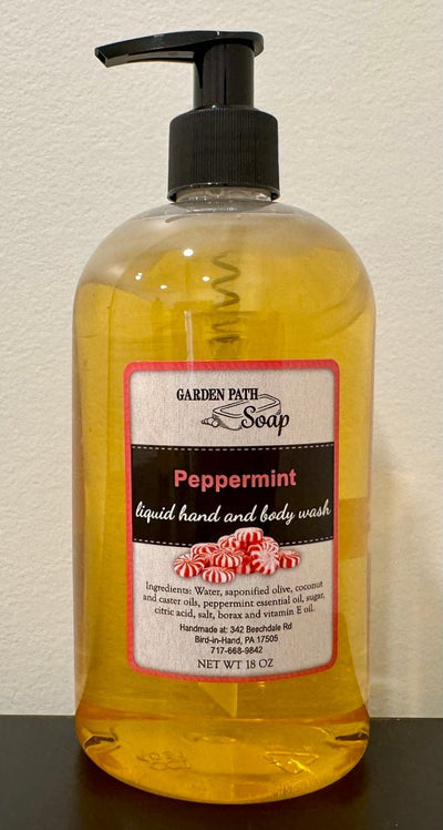 Bath & BodyPEPPERMINT LIQUID HAND & BODY WASH - Refreshing & Invigorating Natural Cleansergeneral healthhand soapSaving Shepherd