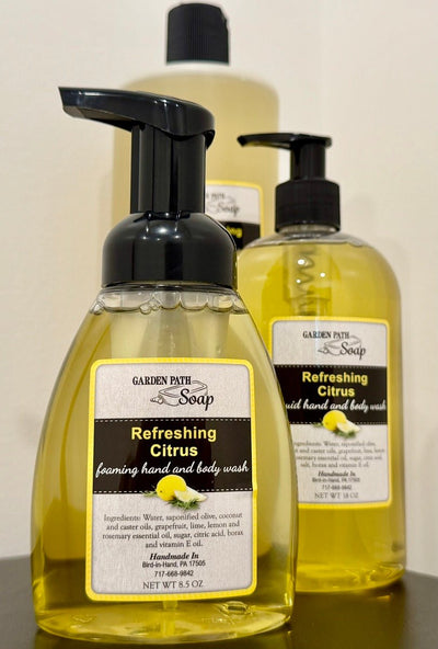 Bath & BodyREFRESHING CITRUS FOAMING HAND & BODY WASH - Amish Handcrafted Uplifting Gentle Cleanserbodybody washSaving Shepherd