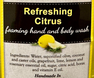 Bath & BodyREFRESHING CITRUS FOAMING HAND & BODY WASH - Amish Handcrafted Uplifting Gentle Cleanserbodybody washSaving Shepherd