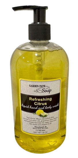 Bath & BodyREFRESHING CITRUS LIQUID HAND & BODY WASH - Uplifting Grapefruit Lime Lemon & Rosemarybodybody washSaving Shepherd