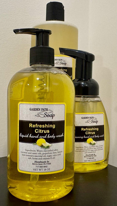 Bath & BodyREFRESHING CITRUS LIQUID HAND & BODY WASH - Uplifting Grapefruit Lime Lemon & Rosemarybodybody washSaving Shepherd