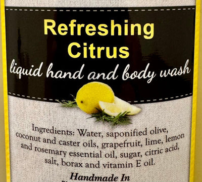 Bath & BodyREFRESHING CITRUS LIQUID HAND & BODY WASH - Uplifting Grapefruit Lime Lemon & Rosemarybodybody washSaving Shepherd