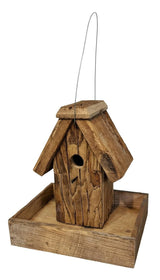 BIRDHOUSE PLANTER - Wrought Iron & Mushroom Wood Bird Condo Plant BasketSaving Shepherd