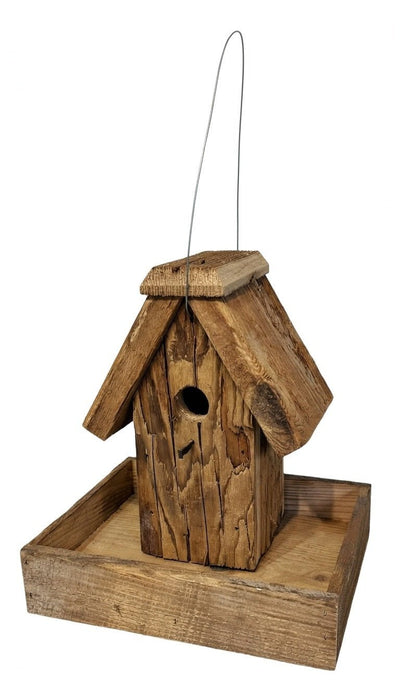 BIRDHOUSE PLANTER - Wrought Iron & Mushroom Wood Bird Condo Plant BasketSaving Shepherd