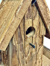BIRDHOUSE PLANTER - Wrought Iron & Mushroom Wood Bird Condo Plant BasketSaving Shepherd