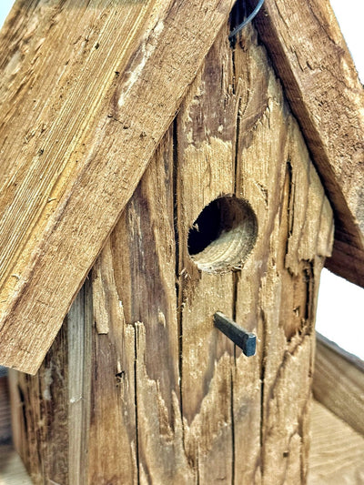 BIRDHOUSE PLANTER - Wrought Iron & Mushroom Wood Bird Condo Plant BasketSaving Shepherd