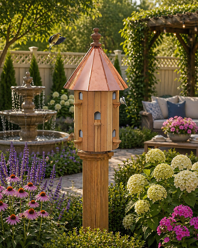 Birdhouse10 ROOM CEDAR BIRDHOUSE - Large 30½" Copper Roof Bird Housebirdbird houseSaving Shepherd
