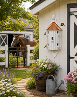 Birdhouse5 ROOM WALL MOUNT BIRDHOUSE - 30" Copper Roof Finch Bird Condo Housebirdbird houseSaving Shepherd