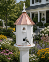 Birdhouse6 ROOM COPPER & VINYL BIRDHOUSE - Large 30" Post Mount Bird Condobirdbird houseSaving Shepherd