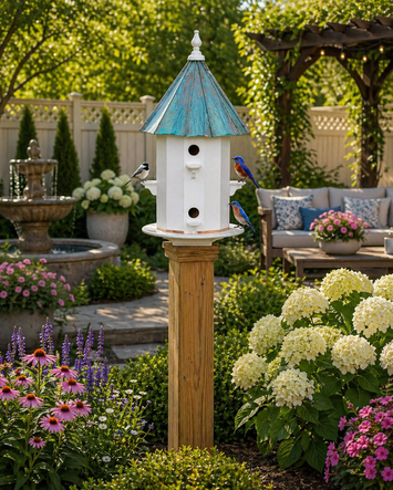 Birdhouse6 ROOM PATINA COPPER & VINYL BIRDHOUSE - Large 30