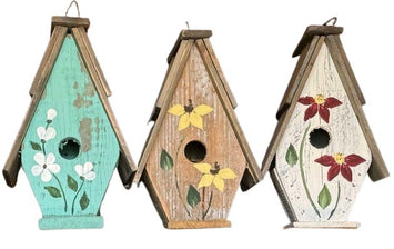 BirdhouseA - Frame Birdhouse with Shingled Roof Flowers – USA HandcraftedhandmadeSaving Shepherd