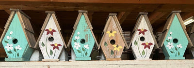 BirdhouseA - Frame Birdhouse with Shingled Roof Flowers – USA HandcraftedhandmadeSaving Shepherd