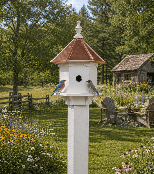 BirdhouseDOUBLE BLUEBIRD BIRD HOUSE - 2 Room Copper Birdhouse Condobirdbird houseSaving Shepherd