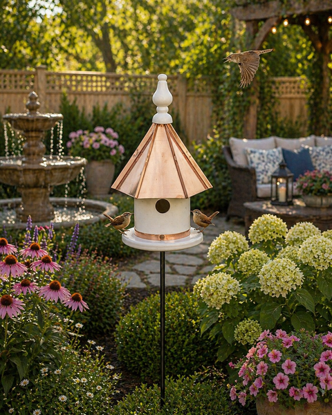BirdhouseWREN BIRDHOUSE - Azek Vinyl Bird Condo with Copper Roof & Trimbirdbird houseSaving Shepherd