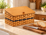 Bread BoxBread Box Basket with Sloping Wooden Lid | Amish HandwovenAmerican-HandcraftedAmish-HandwovenSaving Shepherd