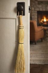 BroomAMISH FIREPLACE BROOM - Black & Natural Corn Straw Hand Brush & HandleAmishbroomSaving Shepherd