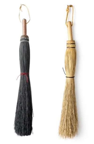 BroomAMISH FIREPLACE BROOM - Black & Natural Corn Straw Hand Brush & HandleAmishbroomSaving Shepherd