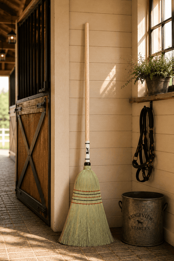 BroomAUTHENTIC AMISH BARN BROOM - Extra Heavy Duty Corn Straw & Solid HardwoodbroomSaving Shepherd