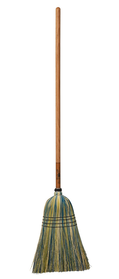 BroomAUTHENTIC AMISH MULTI COLOR BROOM - Heavy Duty Corn Straw & Solid Hardwoodbroomcountry accentSaving Shepherd