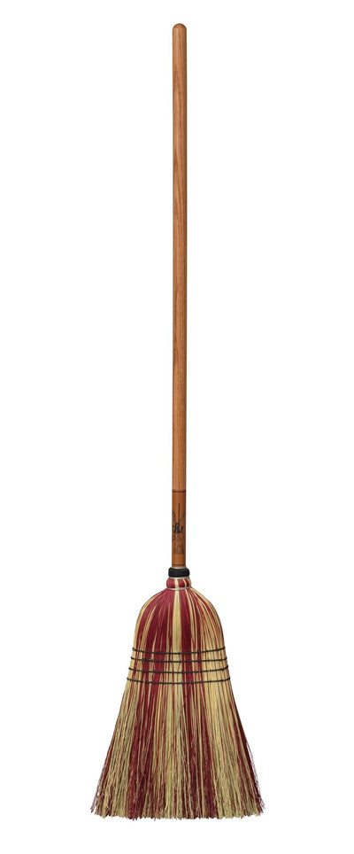 BroomAUTHENTIC AMISH MULTI COLOR BROOM - Heavy Duty Corn Straw & Solid Hardwoodbroomcountry accentSaving Shepherd