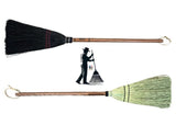 BroomFIREPLACE HEARTH BROOM - Black & Natural Amish Long Handle Handle BrushAmishbroomSaving Shepherd