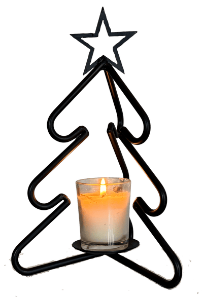 Candle Holders & Accessories3 - D CHRISTMAS TREE - Wrought Iron Tea Candle Stand Holiday Decor HolderAmish BlacksmithcaddySaving Shepherd