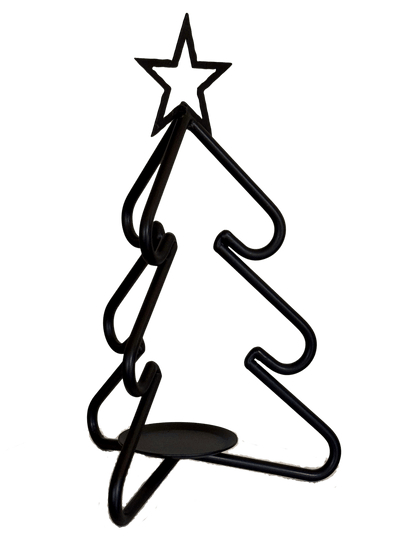 Candle Holders & Accessories3 - D CHRISTMAS TREE - Wrought Iron Tea Candle Stand Holiday Decor HolderAmish BlacksmithcaddySaving Shepherd