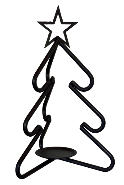 Candle Holders & Accessories3 - D CHRISTMAS TREE - Wrought Iron Tea Candle Stand Holiday Decor HolderAmish BlacksmithcaddySaving Shepherd