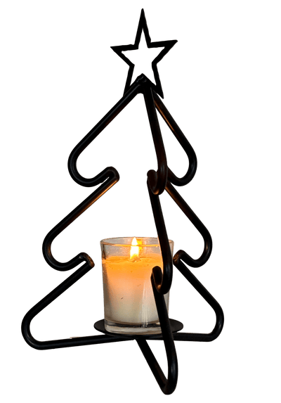 Candle Holders & Accessories3 - D CHRISTMAS TREE - Wrought Iron Tea Candle Stand Holiday Decor HolderAmish BlacksmithcaddySaving Shepherd