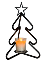 Candle Holders & Accessories3 - D CHRISTMAS TREE - Wrought Iron Tea Candle Stand Holiday Decor HolderAmish BlacksmithcaddySaving Shepherd