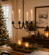 Candle Holders & Accessories4 ARM WROUGHT IRON CANDLE CHANDELIER - Amish Blacksmith Handcrafted Rustic Hanging Taper HolderCandlecandlesSaving Shepherd