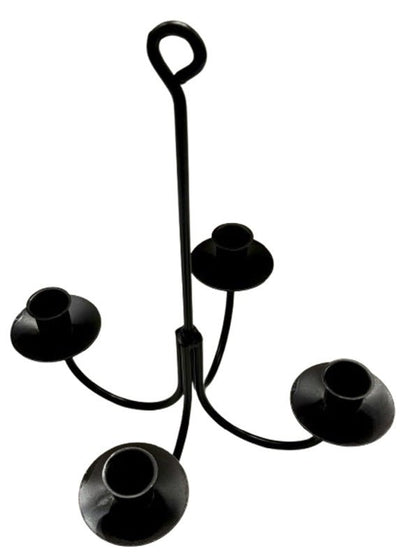 Candle Holders & Accessories4 ARM WROUGHT IRON CANDLE CHANDELIER - Amish Blacksmith Handcrafted Rustic Hanging Taper HolderCandlecandlesSaving Shepherd